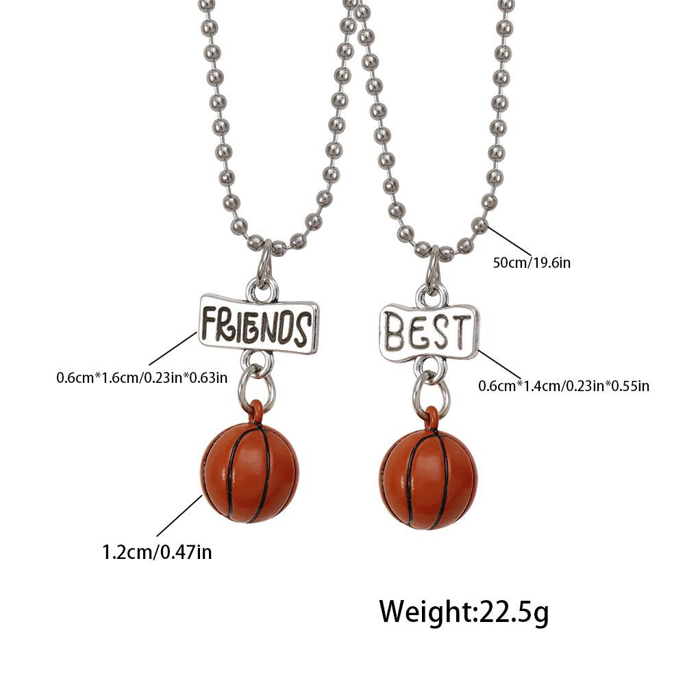 Children's Sports Pendant - Basketball & Football Friendship Necklace