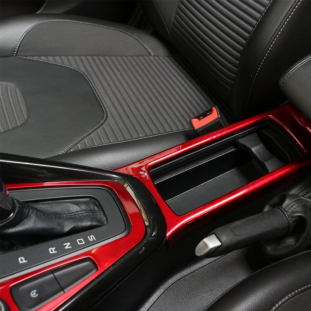 For Ford Focus 3 MK3 2015 - 2018 LHD Center Console Stickers Gear Shift Panel Cover Water Cup Holder Interior Sticker Trim