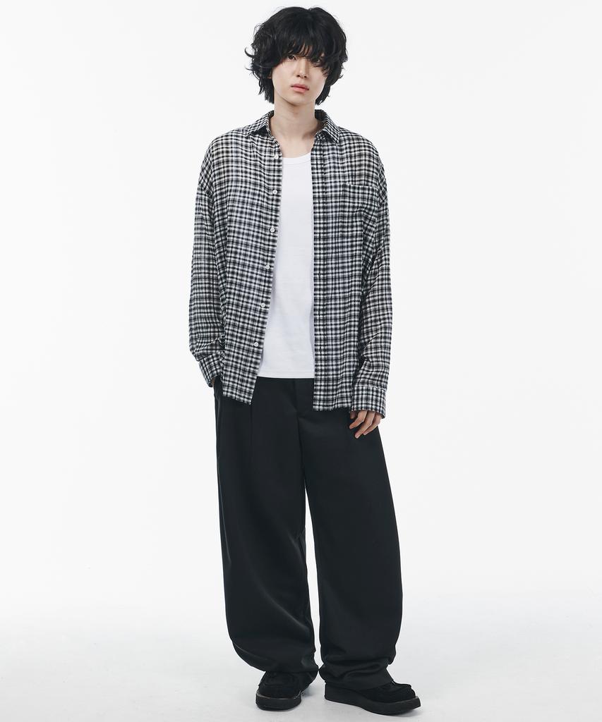 SIGNATURE [Summer Fabric Added] Double-Tuck Wide Slacks [Black]