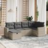 VidaXL Garden Lounge Set with Cushions 6 Pcs, Patio Sofas, Patio Furniture Set, Outdoor Furniture, Grey 3263488