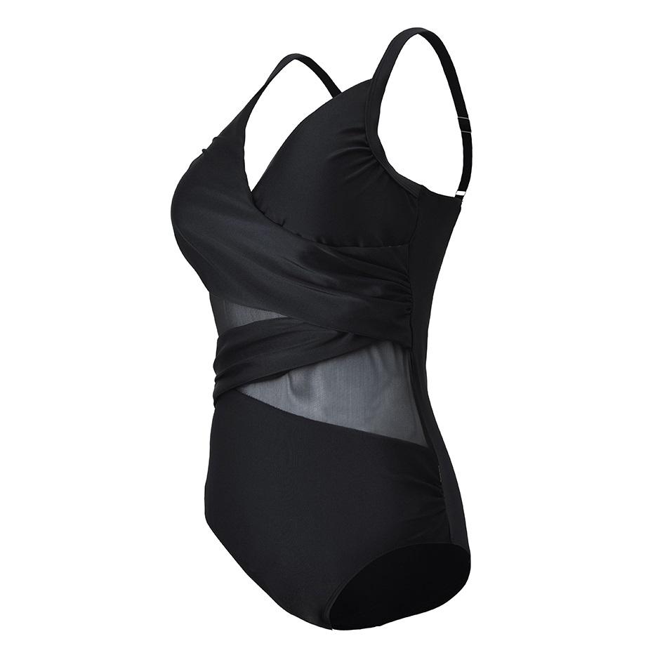 2026 New Sexy Plus Size One Piece Swimsuit Women Mesh Patchwork Bathing Suits Vintage Swimwear Summer Beach Wear Swim Suit M-4XL
