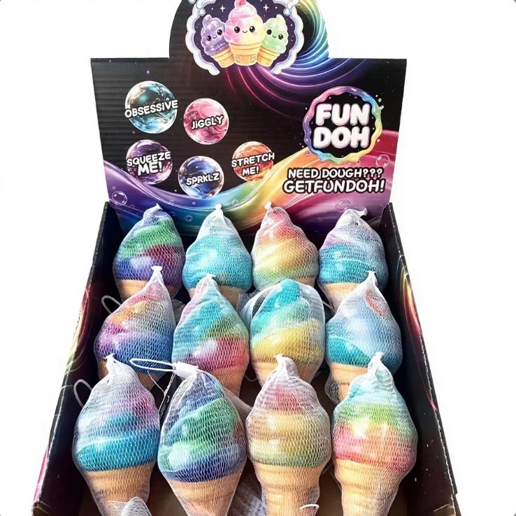 Rainbow Ice Cream Squishy Toy Soft Slow Rising Ice Cream Fidget, Scented Stress Relief Toy Gift for Anxiety & ADHD Relief