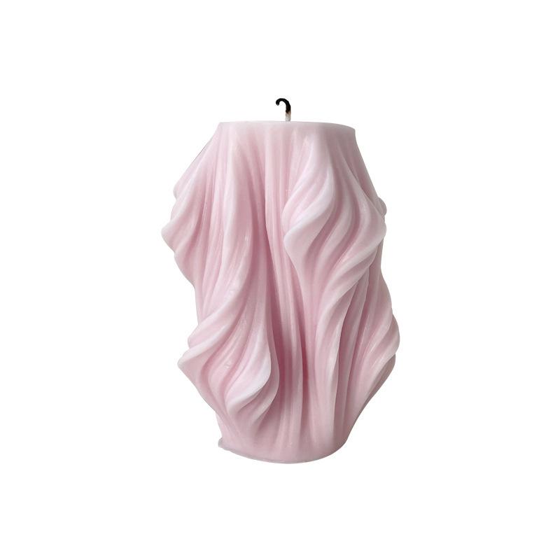 Unregelmäßige geometrische Form rotierender Streifen zylindrische Welle Kerze Silikonform groß Muschel Blatt Kerze Acrylform Seifenform