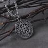 Vintage Celtic Druid Amulet Pendant Necklace - Stainless Steel Cross and Sunburst Design, Uncharged Zinc Alloy Pendant