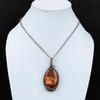 Red Snake Skin/ Red River Jasper  Gemstone Pure Copper Wire Wrapped Handmade Pendant Jewelry