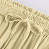 Women's Fashion Color Elastic Waist Skirt Loose Casual High Waist Tie Long Skirt