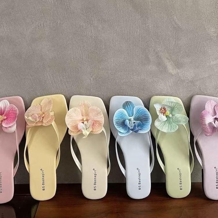 Жіночі шльопанці у феєричному стилі, вечірній бриз, пляжні сандалі у формі пелюсток, капці з відкритим носком та плоским підошвою