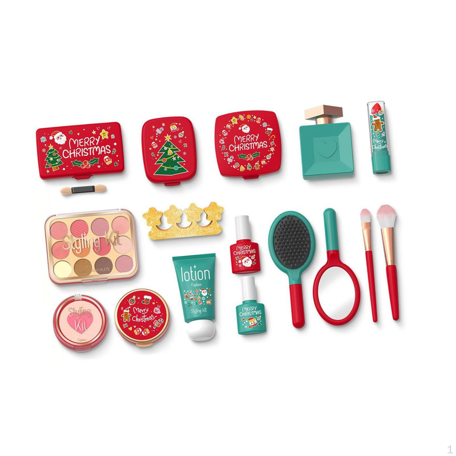 

Kids Pretend Makeup Kit Children Beauty Playset Fake Princess Toys for Dress up 17pcs