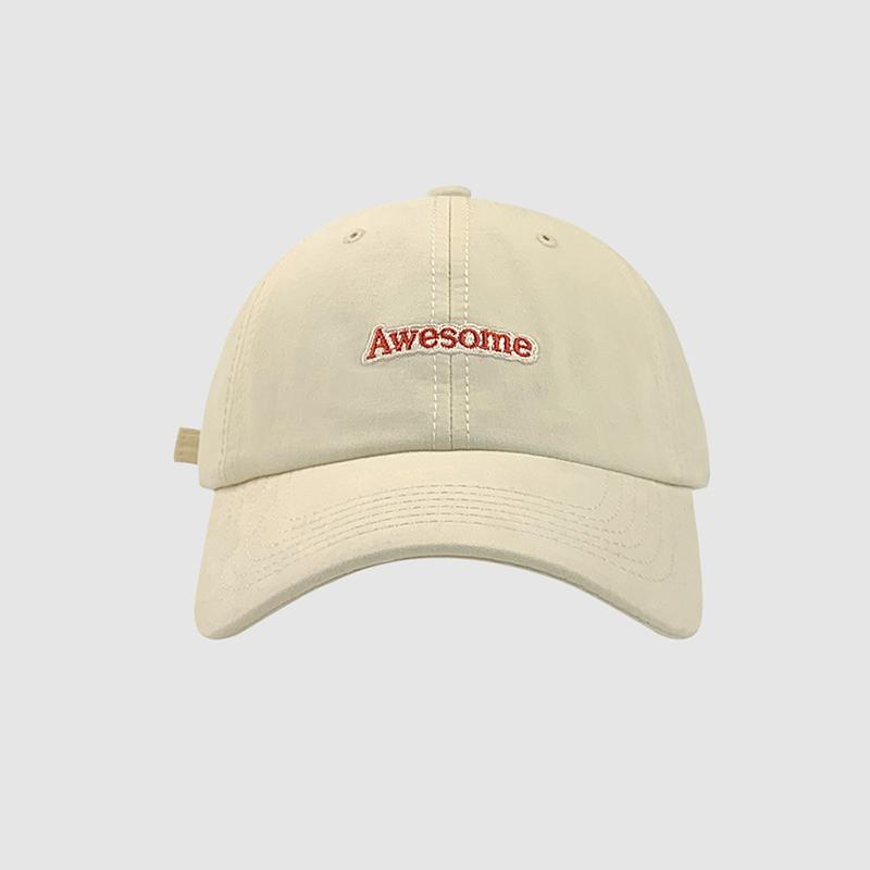 

Fashion Solid Color Baseball Hat for Women Summer Cotton Letter Embroidery Peaked Duck Tongeu Cap Girls Casual Sports Hat Adjustable бежевый