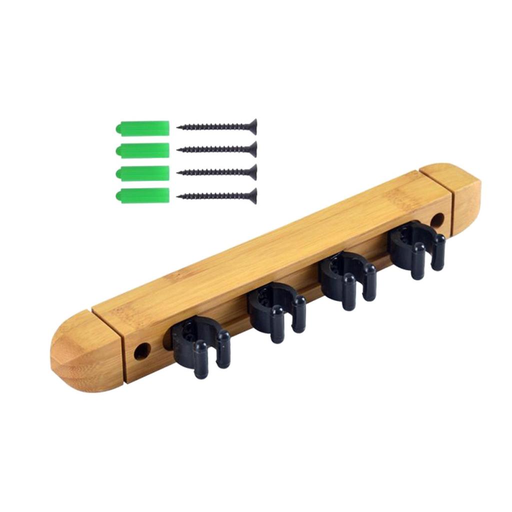 Billiard Pool Cue Rack Wall Holds 4 Cues Portable Stick Holder for Bars