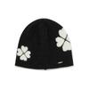 WOMAN Clover Heart Angora Pattern Beanie Black CO2404CA72BK 276967