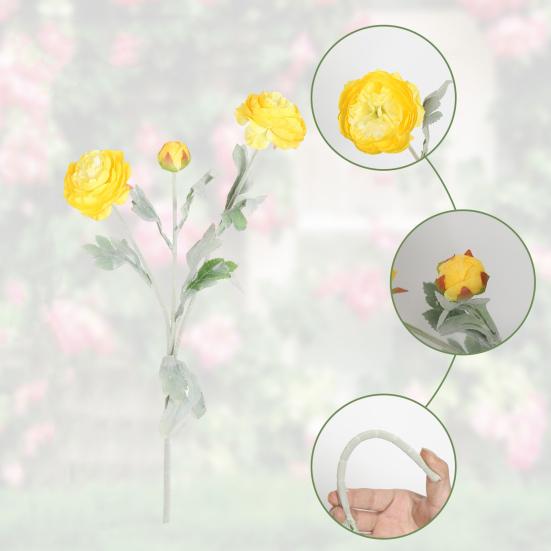Fiore di Peonia Artificiale con 2 Fiori Doppi e 1 Bocciolo Ramo di Peonia Finta con Gambo per Bouquet da Sposa Fai-da-te Centrotavola per Casa Ufficio