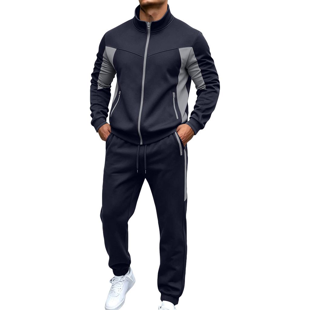 Herren Farbiges Sport-Trainingsanzug Jacke und Hose Set für das Training