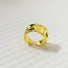 European Geometric Open Ring: Irregular Concave-Convex Wide Band for Women
