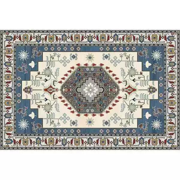 Retro Ethnic Carpets Turkish Persian Rug for Living Room Bedside Bedroom Vintage Floor Mat Entrance Doormat Carpet Large Rug