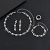 Simple Versatile Clavicle Chain Neck Chain Dress Accessories Delicate Rhinestone Necklace Earrings Bracelet Ring Set