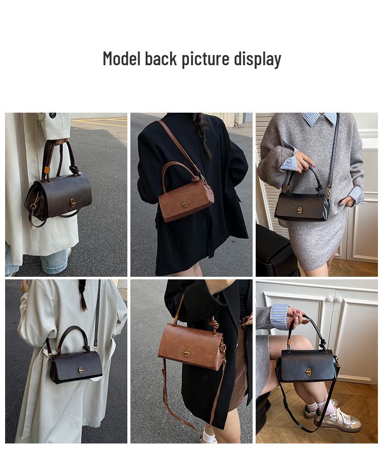2025 Retro Minimalist One-Shoulder Crossbody Handbag - Trendy Niche Design Women's Bag