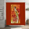 Japanese Geisha Bath Curtain Vintage Kimono Shower Curtain Traditional Floral Art Decor Japanese Style Bathroom Decor