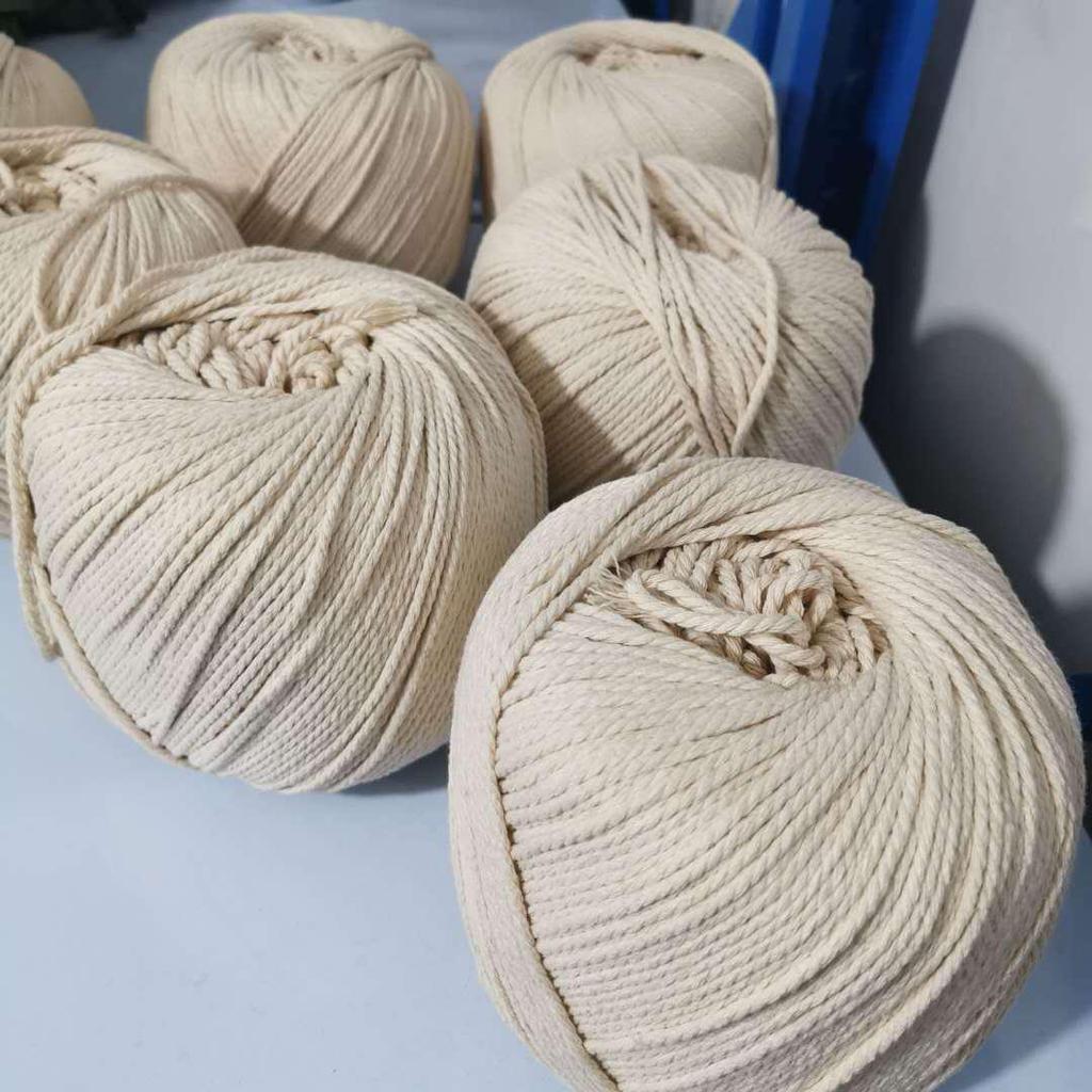 1.5mm-5mm Three-Strand White Cotton Rope for Tapestry Weaving and Wrapping Rice Dumplings