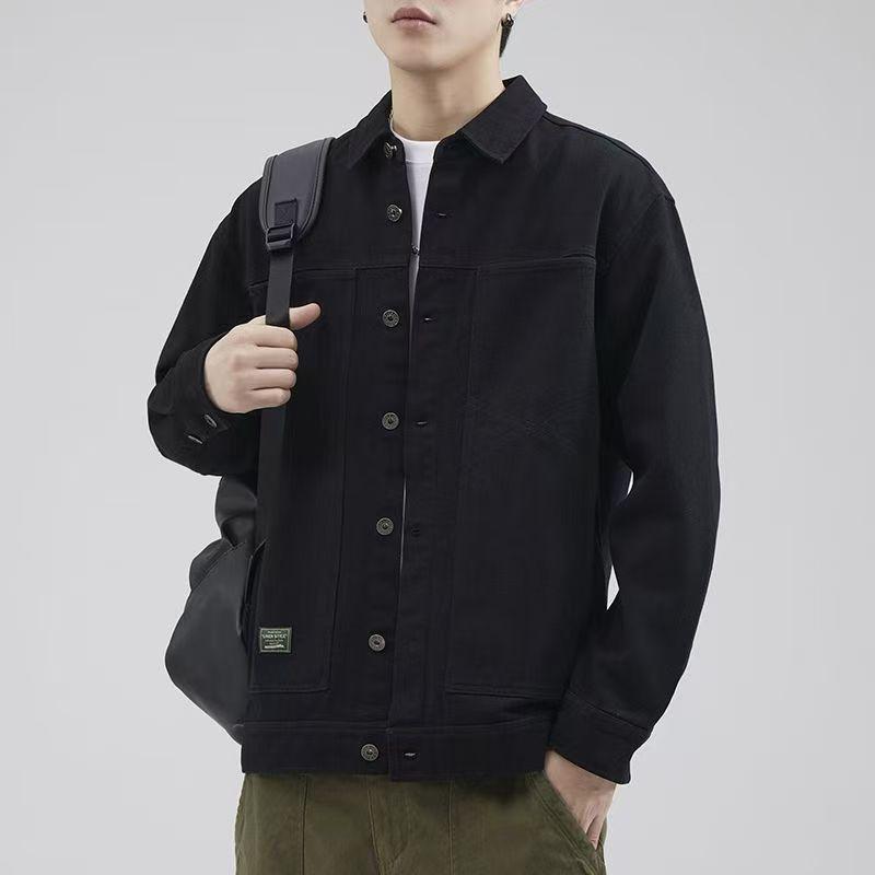 

Ретро Американо-японская повседневная мужская верхняя одежда - 2025 Высококлассная свободная рабочая куртка для весны и осени 4XL (200-220 jin)