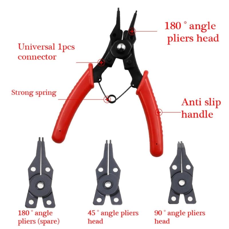 4 In 1 Snap Rings Pliers Plier Set Combination Retaining Clip Jewelry Circlip Pliers Internal External Rings Remover