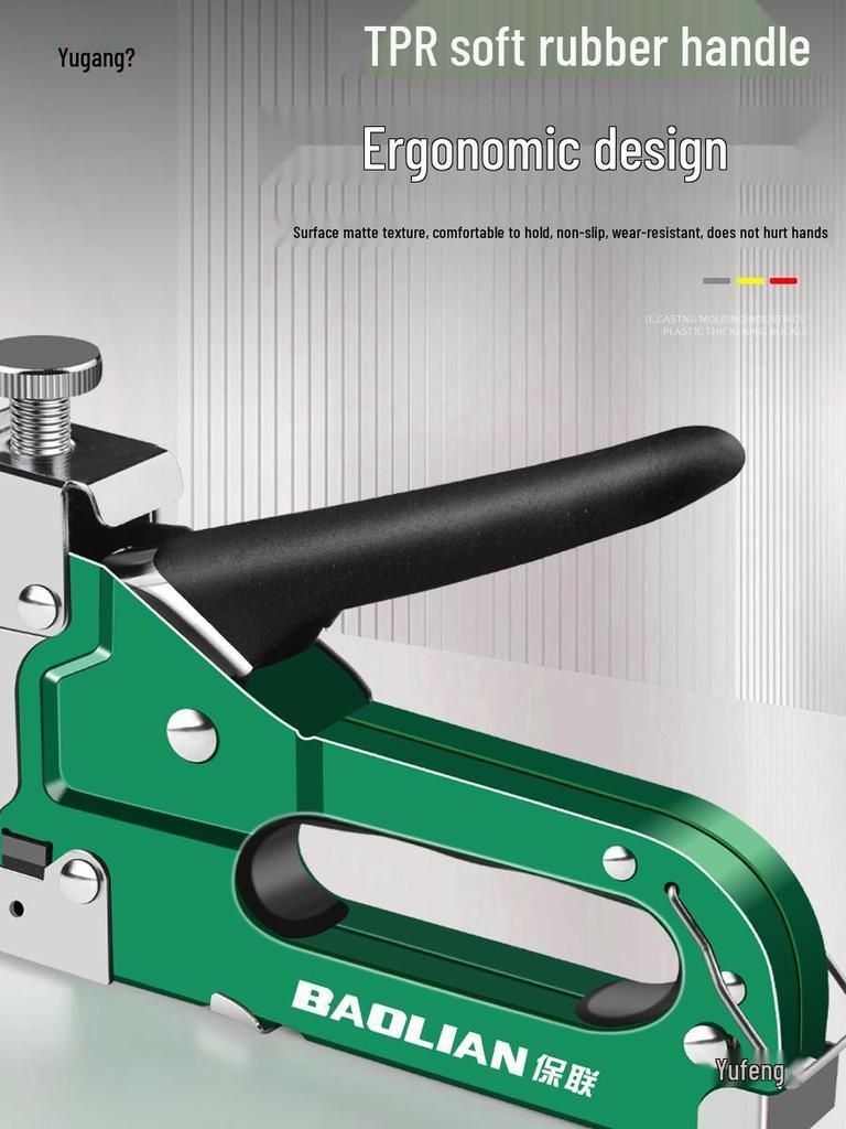 Manual Pneumatic Nail Gun: Brad Nailer, Steel Nailer, U-Shaped & Straight Nails for Wire Trough and Woodworking.