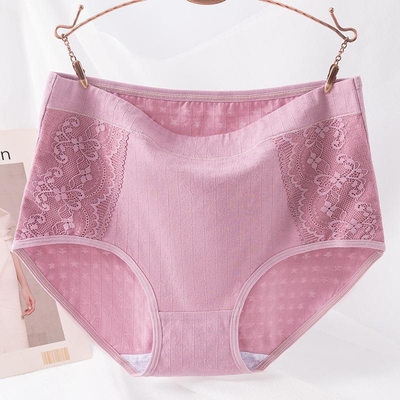 Plus Size Female Summer Cotton Middle and High Waist-middle  Aged Mother Underwear