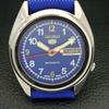 USED VINTAGE SEIKO 5 AUTOMATIC 7009A JAPAN MENS BLUE COLOR DIAL WATCH A434607-2 R121-a434607