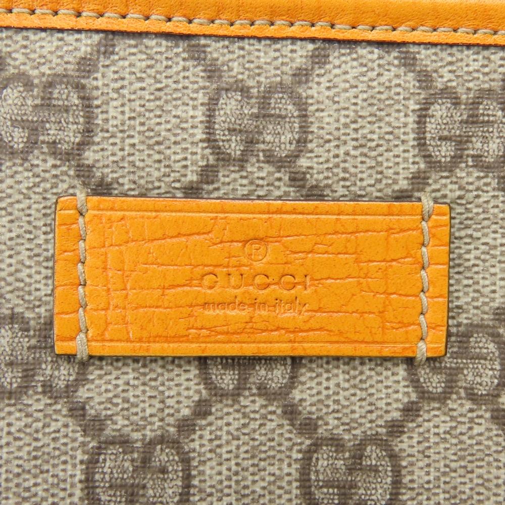 Used GUCCI Tote Bag 114595 GG Supreme Canvas/leather beige Orange