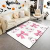 Halloween Bats Area Rug 3x5, Boho Vintage Floral Rugs for Living Room Gothic Damask Washable Rug, Antique Decor Goth Silhouette Dark Shadows