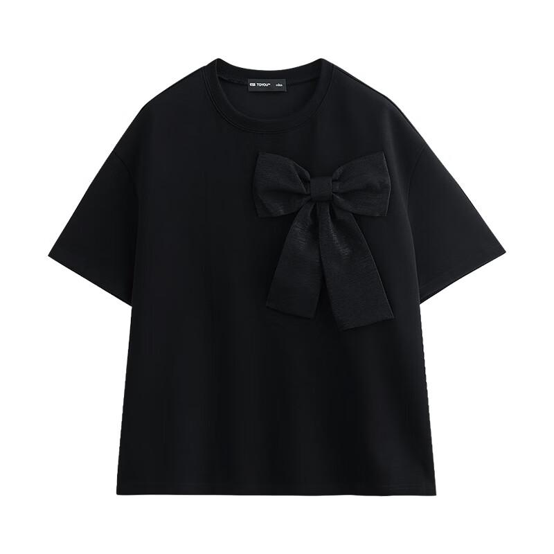 Women's Oversize Round Neck Bowknot T-Shirt