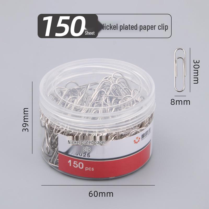 Colored Nickel-Plated Paperclip Dispenser (100 Pieces) - Creative Metal Bookmark and Office Stationery Clips