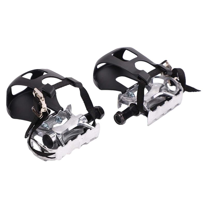 Exercise Bike Pedals with Clips and Straps, Cycling Accessories Bicycle Pedals