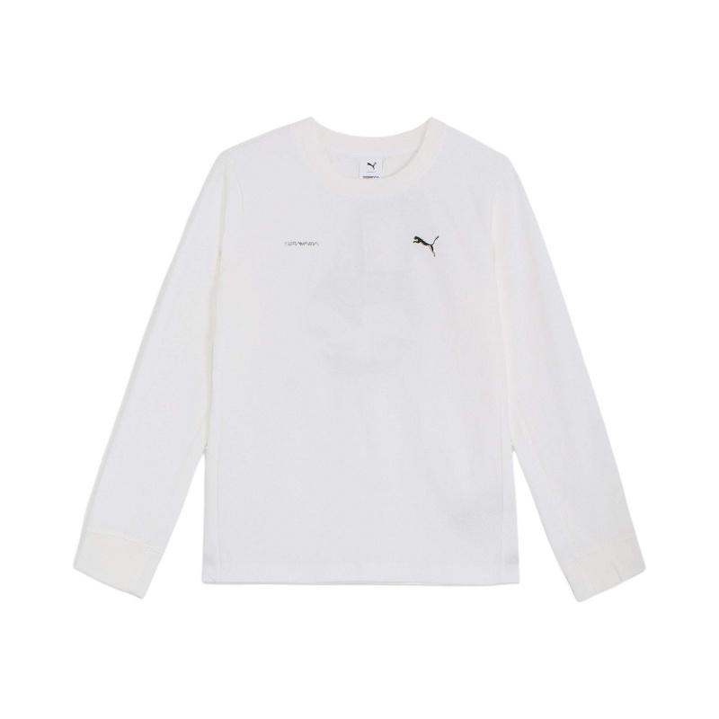 Puma X Kiyoshi Yamamoto Collaboration Ss24 Dragon Graphic Crew Neck Long Sleeve T-Shirt Men Tops White 626535-02