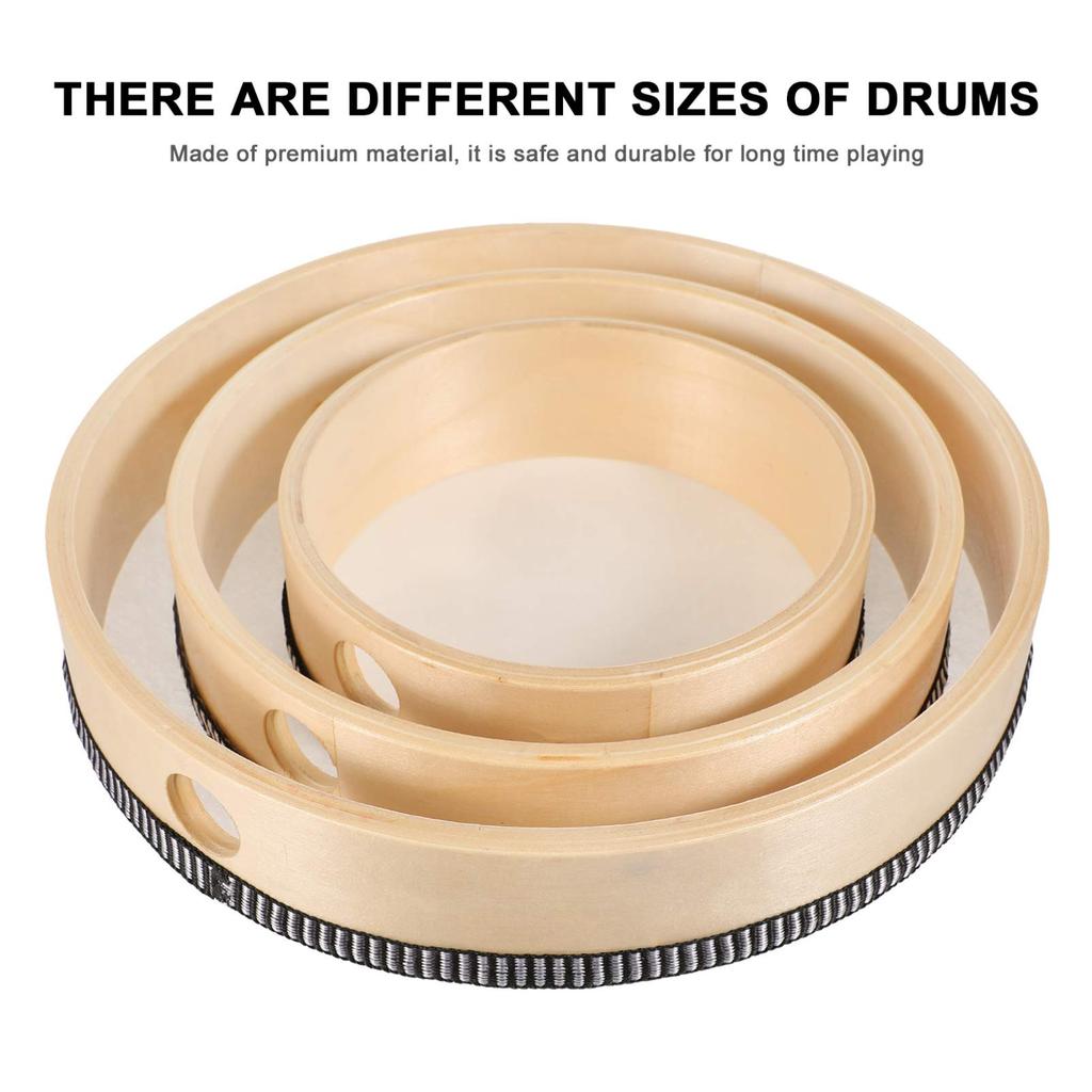 HEALLILY Set di Tamburi a Mano 6 Pezzi 10 Pollici 8 Pollici 6 Pollici Tamburi Percussioni per Bambini Tamburo a Telaio in Legno con Bacchette Giocattoli Musicali per Bambini in Età Prescolare