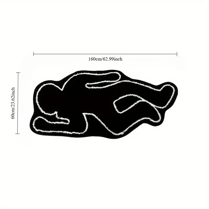 Black Creative Humanoid Area Rug Bathroom Non-slip Floor Mat Exquisite Bedside Cushions Bedroom Living Room Decoration