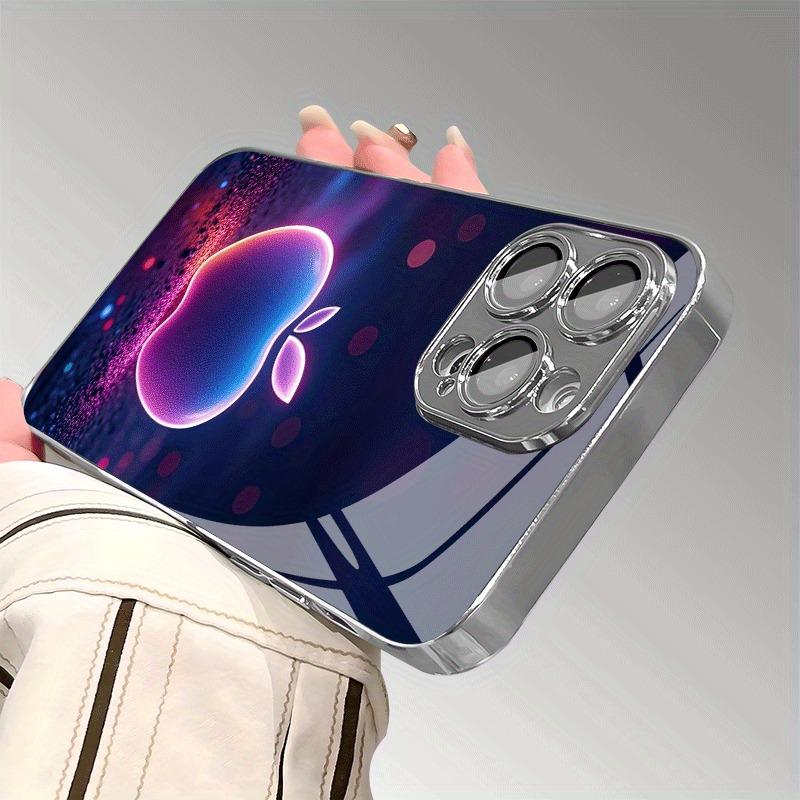 Colorful For Apple Pattern Electroplated Glass TPU Phone Case For iPhone 17 16 Pro Max 15 Pro 14 Plus 13 12 11 17 Air 16E Cover
