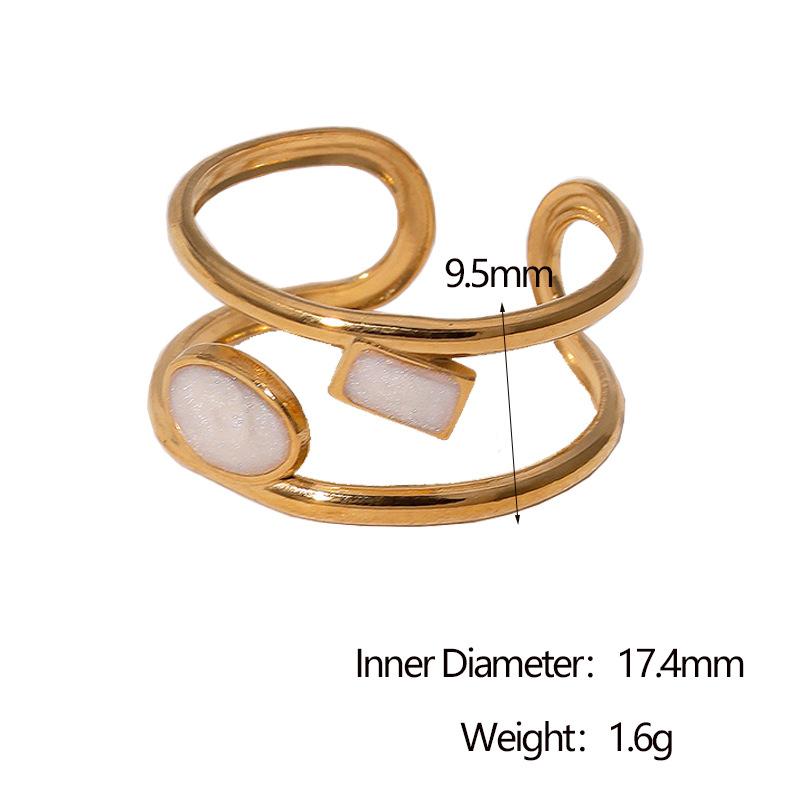 Stainless Steel Drip Oil Opening Rings for Women Men Classic Vintage Double Layer Hollow Finger Rings Party Jewelry Wholesale