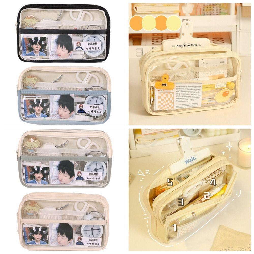 

Zipper Pen Case Large Capacity Pen Bag Student Large Capacity Pencil Bag School Supplies