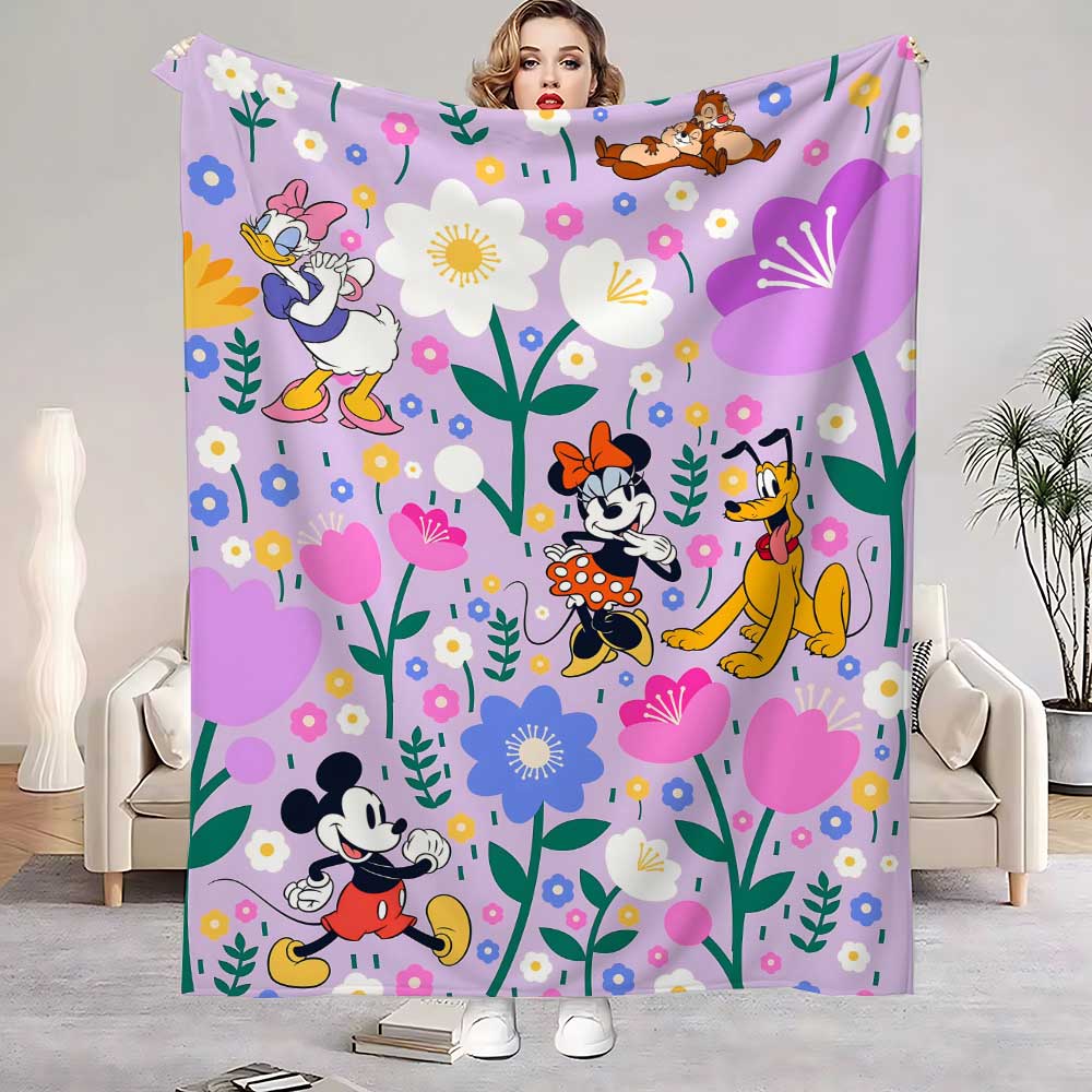 

Mouse and Puppy Cartoon Bedspread on the Bed Home Blanket Custom Warm Winter Blankets Bedroom Decoration Sofa Throw Decorative 75x90cm