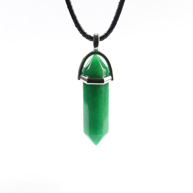 Hermoso Collar de Piedra de Cristal Natural con Colgante Hexagonal Único para Curación