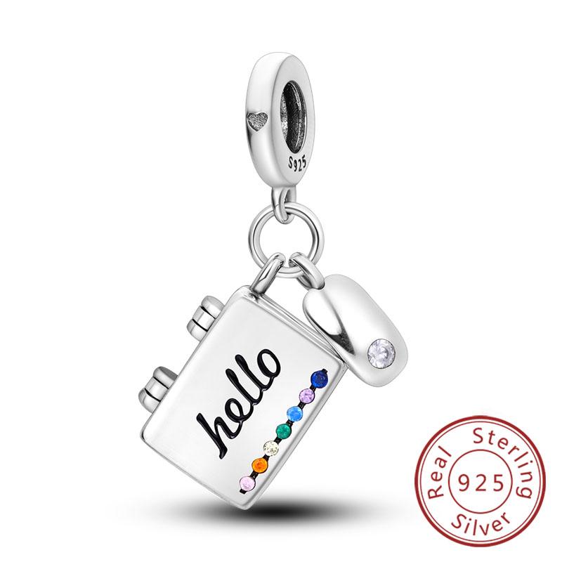 Fit Original Copper Charms Beads Wine Glass Coffee Cup Charms Pendant For Women Bracelet Charms Diy Jewelry Gift