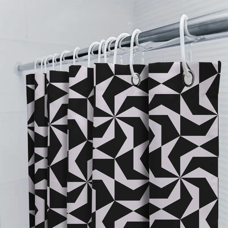 Elegant Floral Shower Curtain Set Bath Decor With Blue Green Leaf Pattern For Bathroom 72 X 84, 100% Waterproof Polyester Fabric