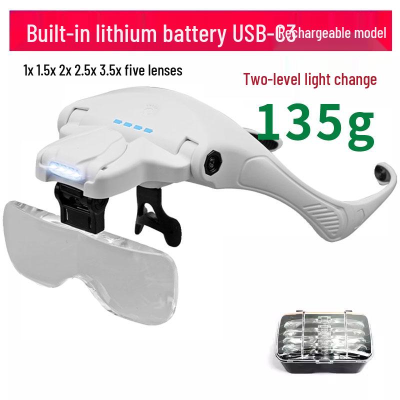 Head-mounted Eyelash Magnifier & Light for Acne and Tattoo Work