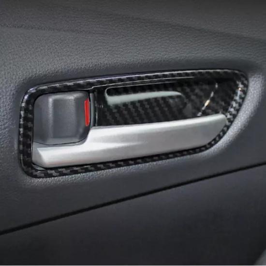 Carbon Fiber Inner Car Door Handle Bowl Cover Trim For Toyota Corolla -2025