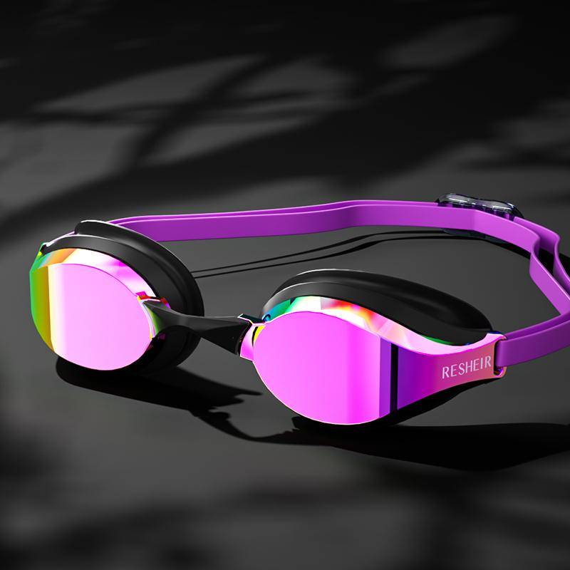 Unisex profesjonelle svømmebriller for konkurranse, HD-linse og antiduggs-svømmebriller for voksne