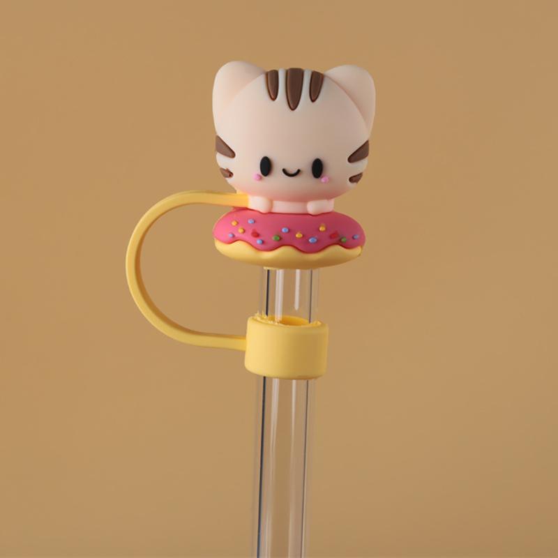 1PC Silicone Sealing Straw Plug Reusable Drinking Dust Cap Cartoon Plugs Tips Cover Suit Kitchen Cup DIY Accessories