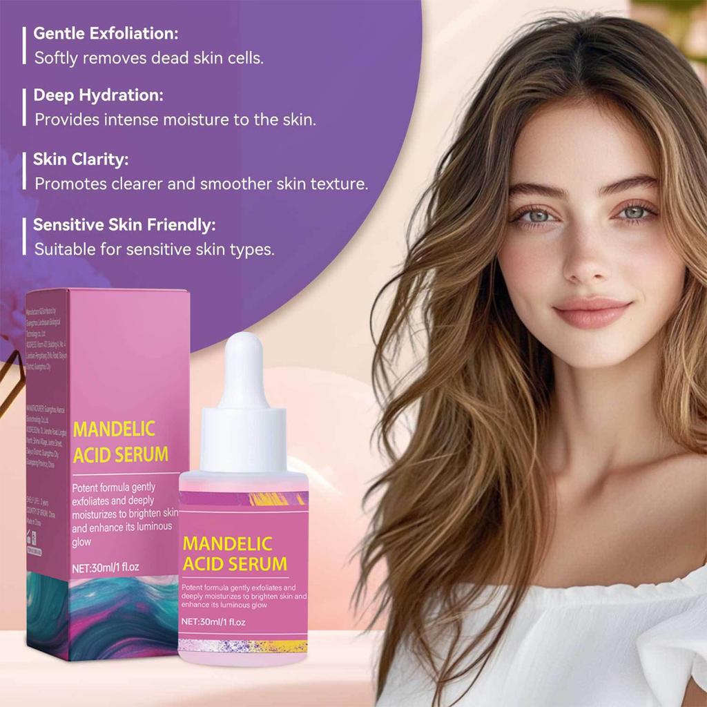 Glycolic Serum Facial Serum, Improve Acne, Complexion, Skin Texture Moisturizing Serum,30ML