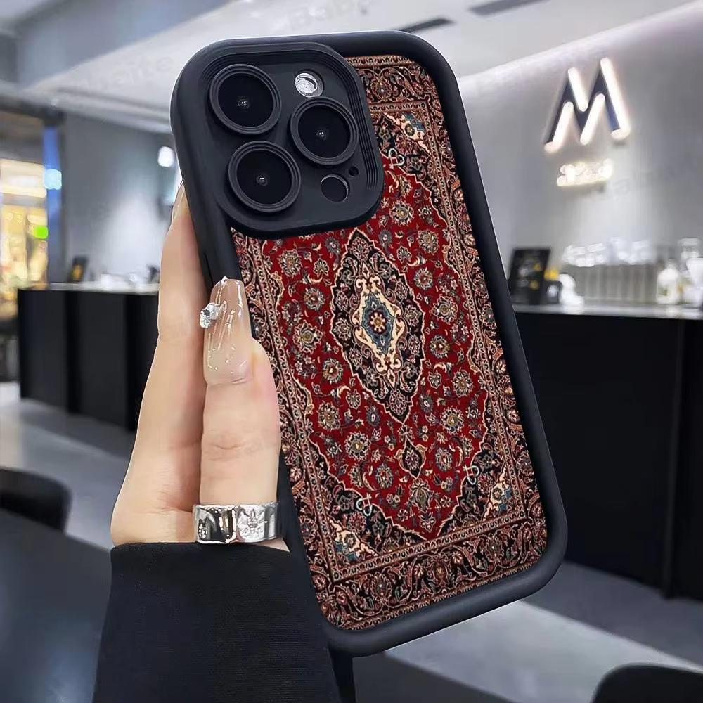 

Persian Carpet Floral Pattern Phone Case for Samsung Galaxy A56 A55 A36 A35 A26 A25 A15 5G A24 A23 A22 A52 A71 A72 4G Soft Cover A24