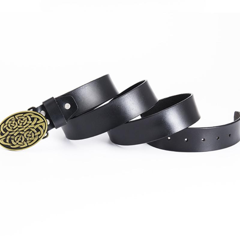 Fashion New Men's Belt Retro Whole Cowhide Smooth Buckle Belt Men's Waist Belt